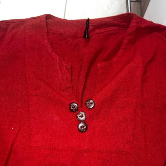 Small Two Piece Shorts and Top in Rust color _ bohemian look - Picture 4 of 8